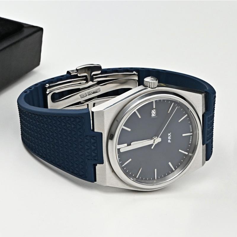 Pro hodinky Tissot PRX T137 FKM 11mm 12mm pánské dámské řemínek na hodinky z fluorokaučuku náramek s rychloupínací skládací sponou řemínek na zápěstí