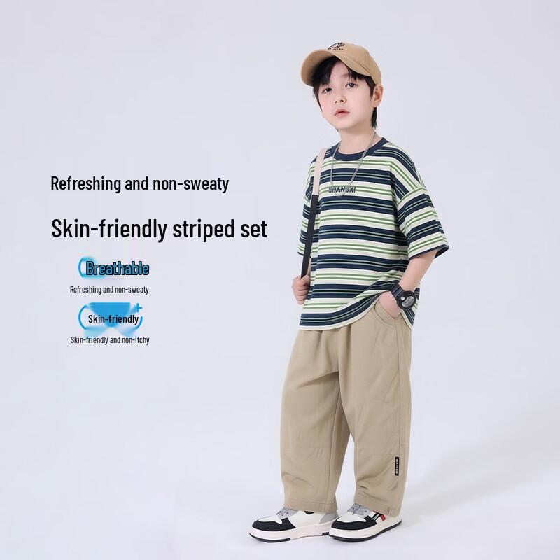 Boys' Cotton Blend Summer Short Sleeve Set