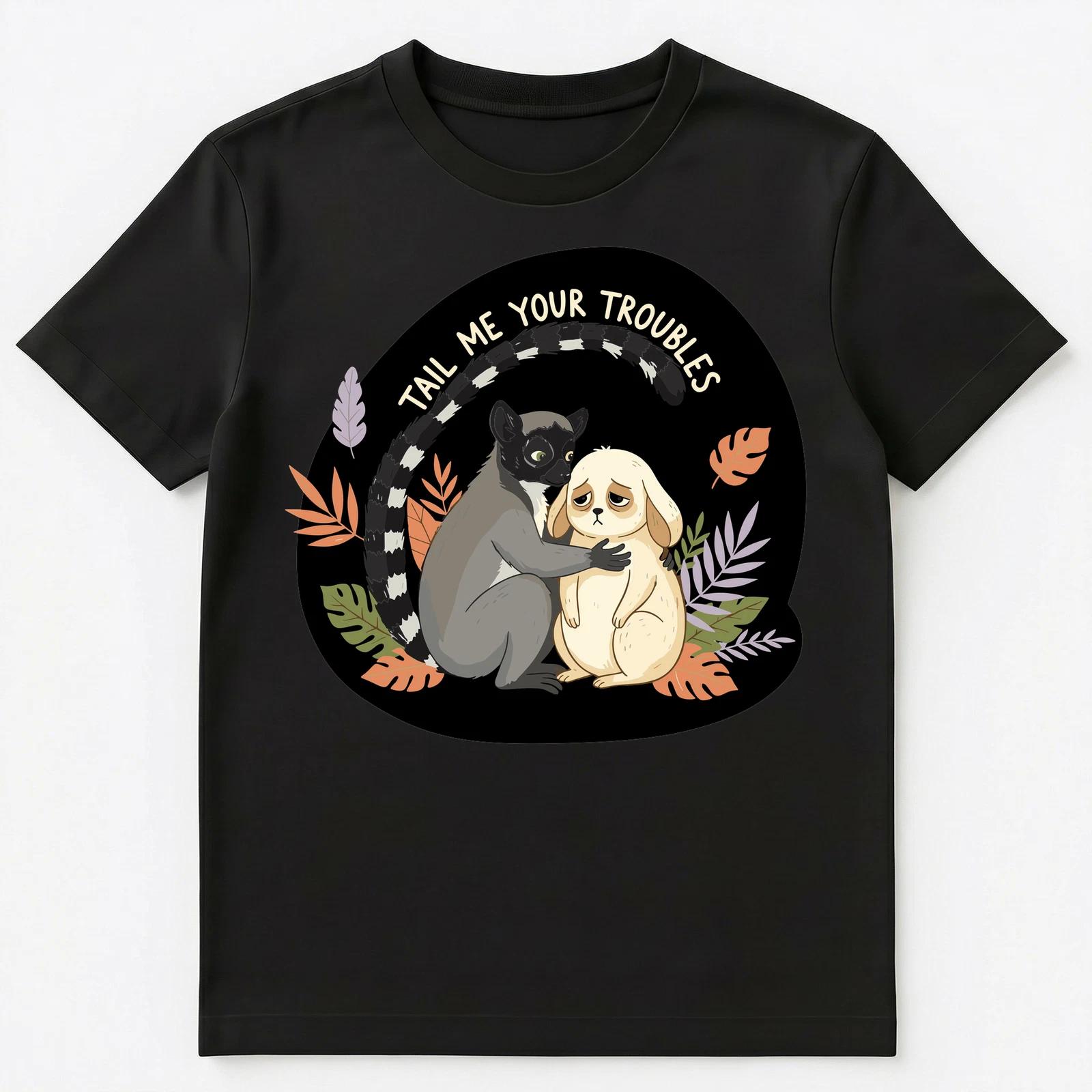

Playful Lemur And Bunny Encouragement Design Unisex T-Shirt S