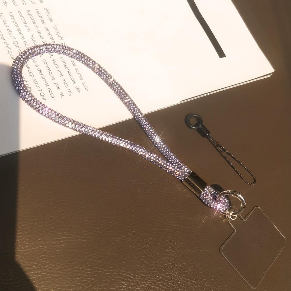 Glitter Rhinestone Phone Lanyard Bling Bling Anti-lost Wrist Rope Phone Accessories
