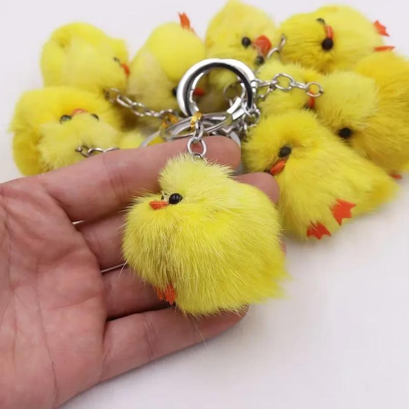 1PC Cute Chick Pendant Keychain Soft Stuffed Chick Doll Ornament Keychain Creative Mini Chick Animal Model Plush Toys Kids Gifts