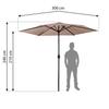 Parasol Ogrodowy Składany 6 Segmentowy 300 Cm Z Pokrowcem Plonos Pl-884
