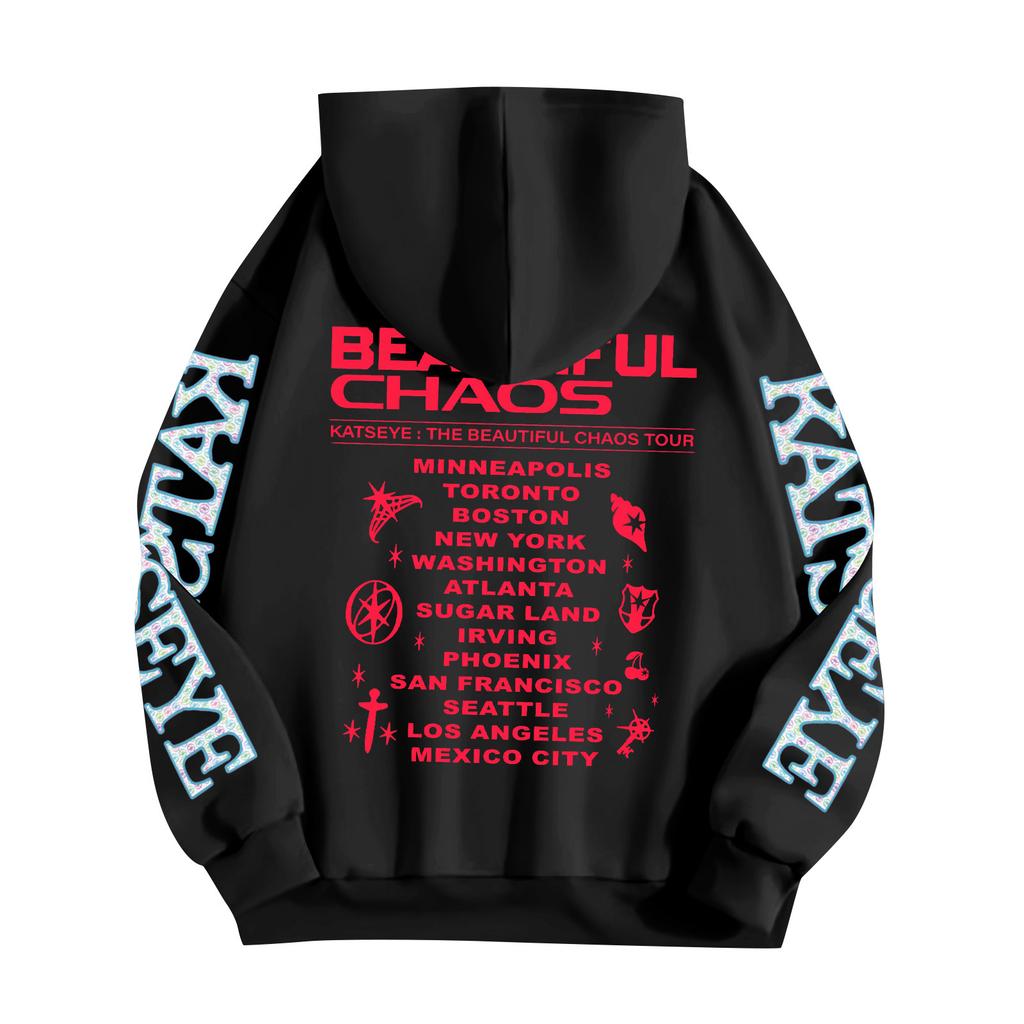 Unisex Fashion Lightweight Long Sleeve Pullover With Pockets Printed Hoodie