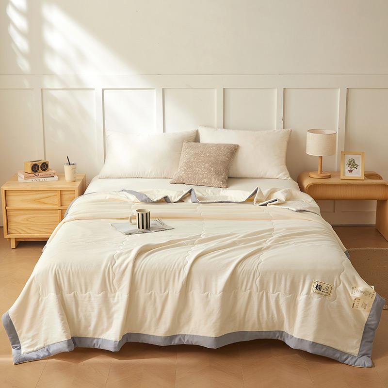 Washed Cotton Pure Color Summer Quilt With Fashion Simple Quilt Core Suitable For Bedroom Adult Children 100/150/200cm
