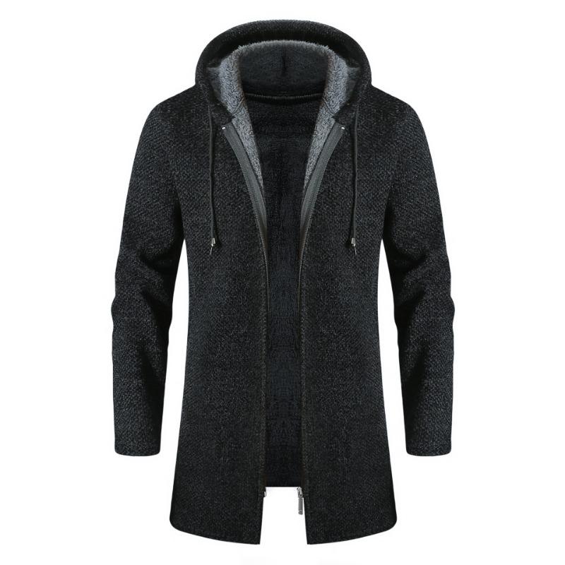 Herren Pullover Jacke Mode Wintermantel Fleece Kapuzenpullover Hohe Qualität Luxus Kariert Kapuzenstrickjacke Männliche Oberbekleidung