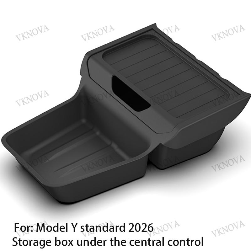 Smabee for Tesla Model Y Juniper RWD Standard 2026 2025 Center Lower Storage Box TPE Central Tray Organizer Accessories Tidying