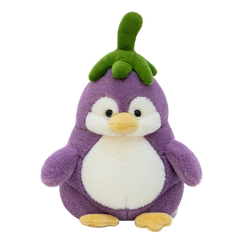 Transformable Penguin Eggplant Plush Toy - Cute Gift for Girls
