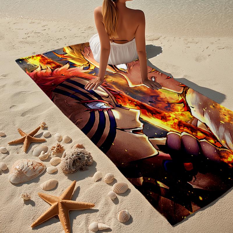 Anime Samurai Warrior's Journey Beach Towel, Super Soft Microfiber, Gift for Her/Him, Birthday, for Pool, Beach, Travel, Home Decor Fan gifts