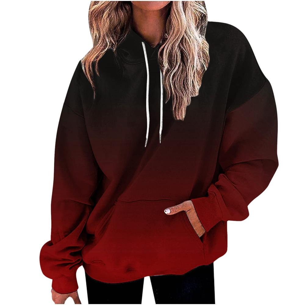 Fashion Color Gradient 3D Print Women Hoodies Women Casual Sweatshirts Autumn Hoodie Pullovers Clothing