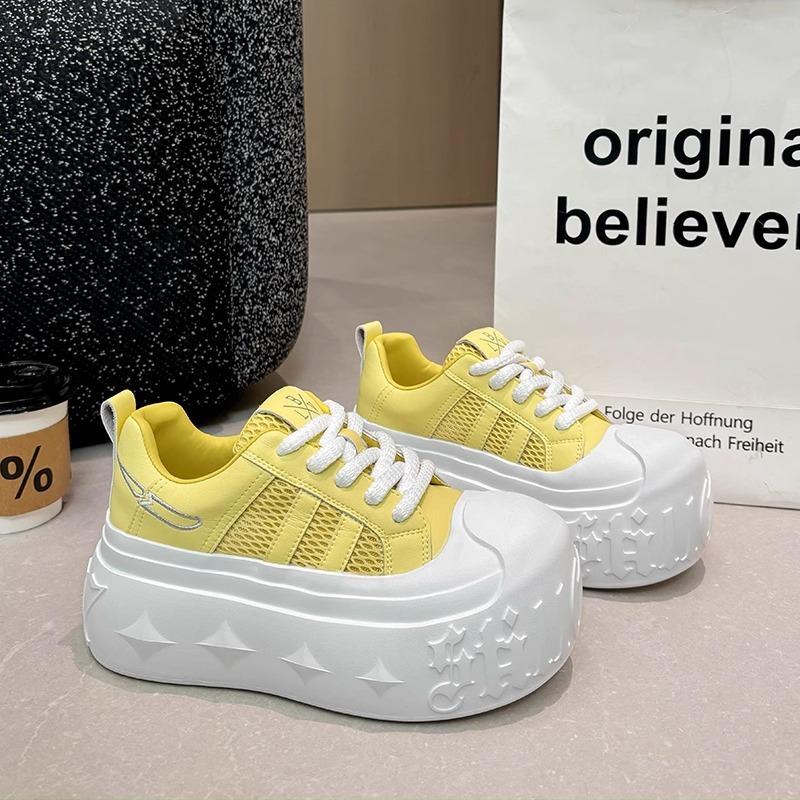Thick-soled Big-headed White Shoes Women's Summer Mesh Muffin Shoes Casual Board Shoes