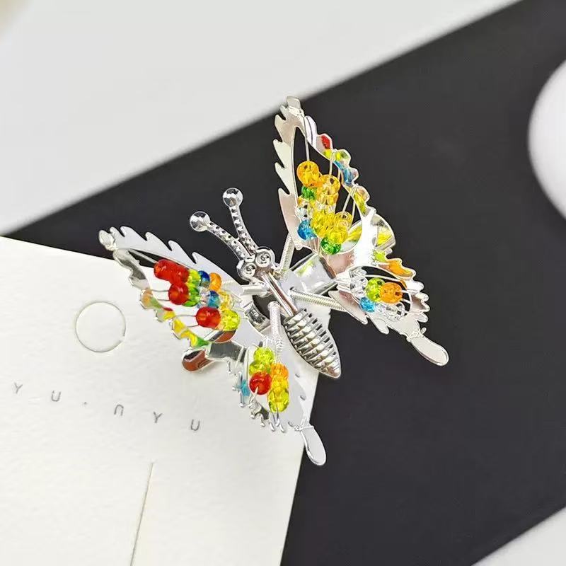 2pcs Gold Sliver Movable Butterfly Hair Clips Metal Hollow Metallic Flying Butterfly Barrettes Hair Accessories Women Girl Gifts