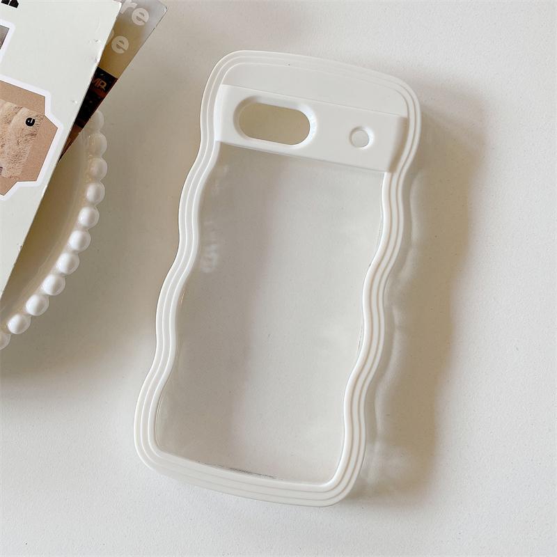 

Ins Cute Wave Transparent Phone Case For Google Pixel 9 A Pro 8 7 Macaron Color Girls Fashion Clear Creatively Shckproof Cover For Google Pixel 9