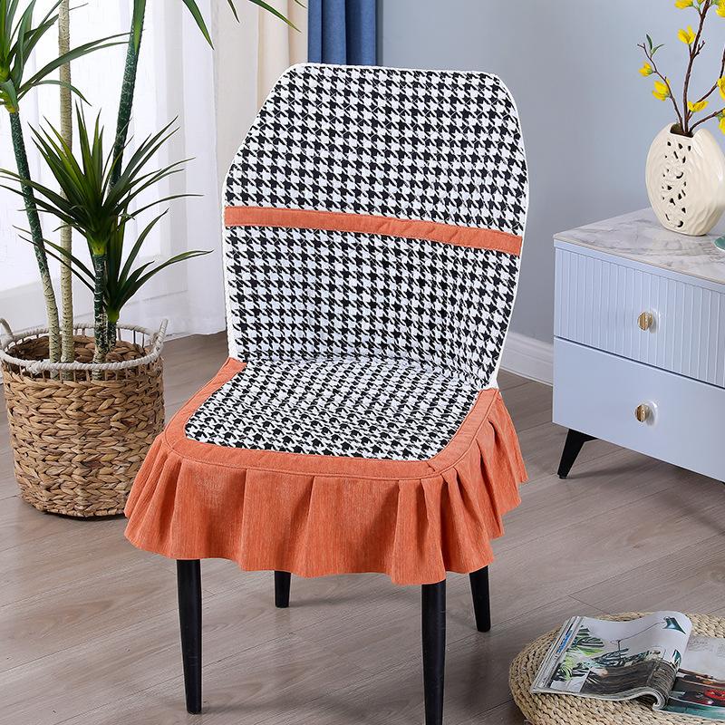 

Изогнутый чехол для стула, Цельный эластичный чехол для спинки стула, Чехол для обеденного стула специальной формы, Полукруглый чехол для стула, Подушка-спинка Light luxury large version оранжевый
