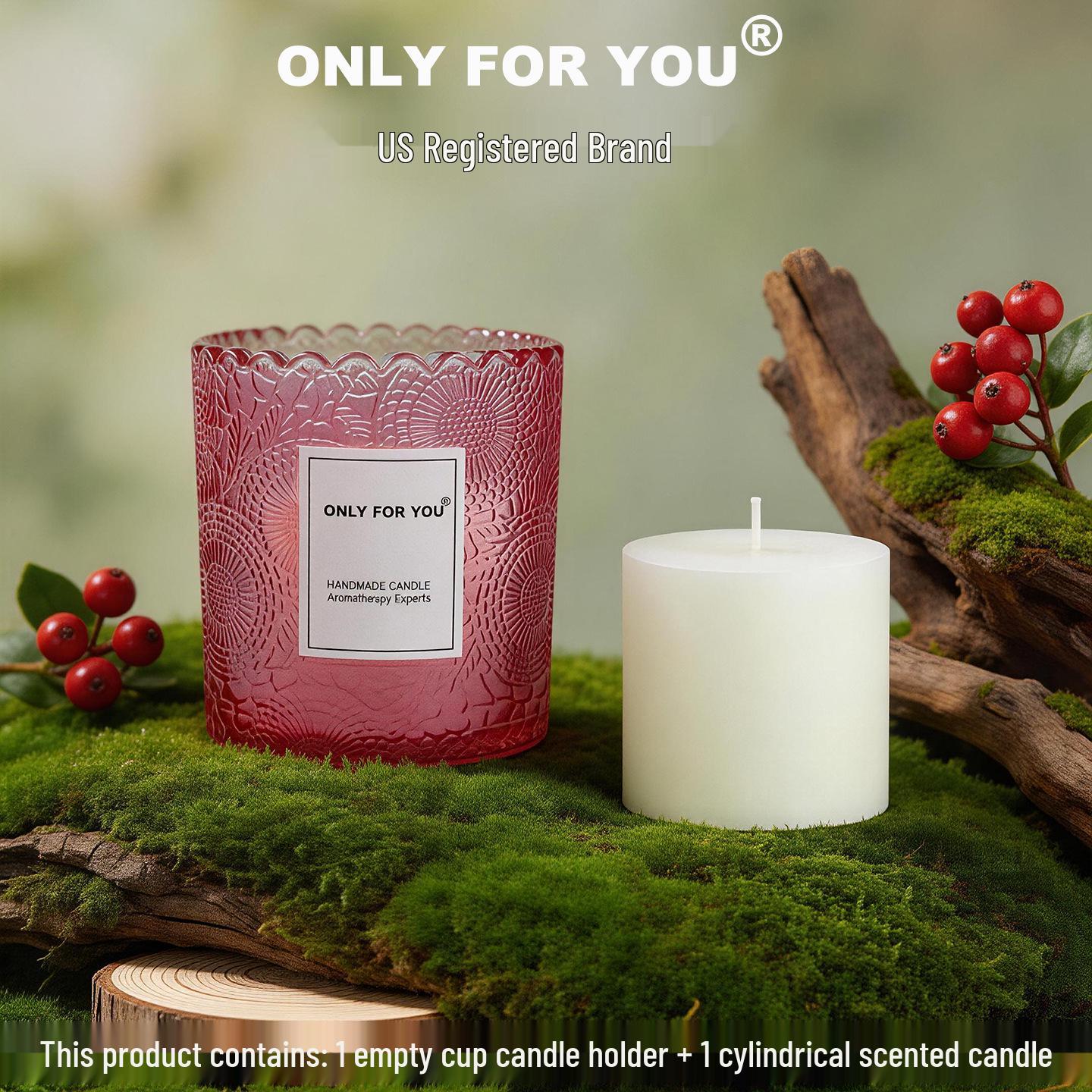 Lace-Edged Frosted Gradient Glass Candle Holder