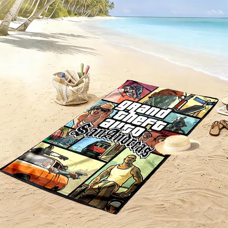 Sconforto da Furto d'Auto: Asciugamano da spiaggia Chaos Online morbido Campeggio all'aperto nuoto Assorbente asciugamano da bagno asciugatura rapida asciugamano da nuoto Asciugamani da viaggio e vacanza spiaggia