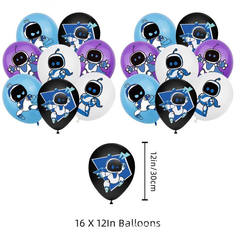 Space Robot-Themed Birthday Party Decorations: Banner, Cake Picks, and Balloon Set