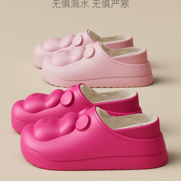 2025 New Bear Cotton Bag Heel Cotton Mop Home Winter Warm Non-slip Thick Sole Cute Cotton Shoes Home
