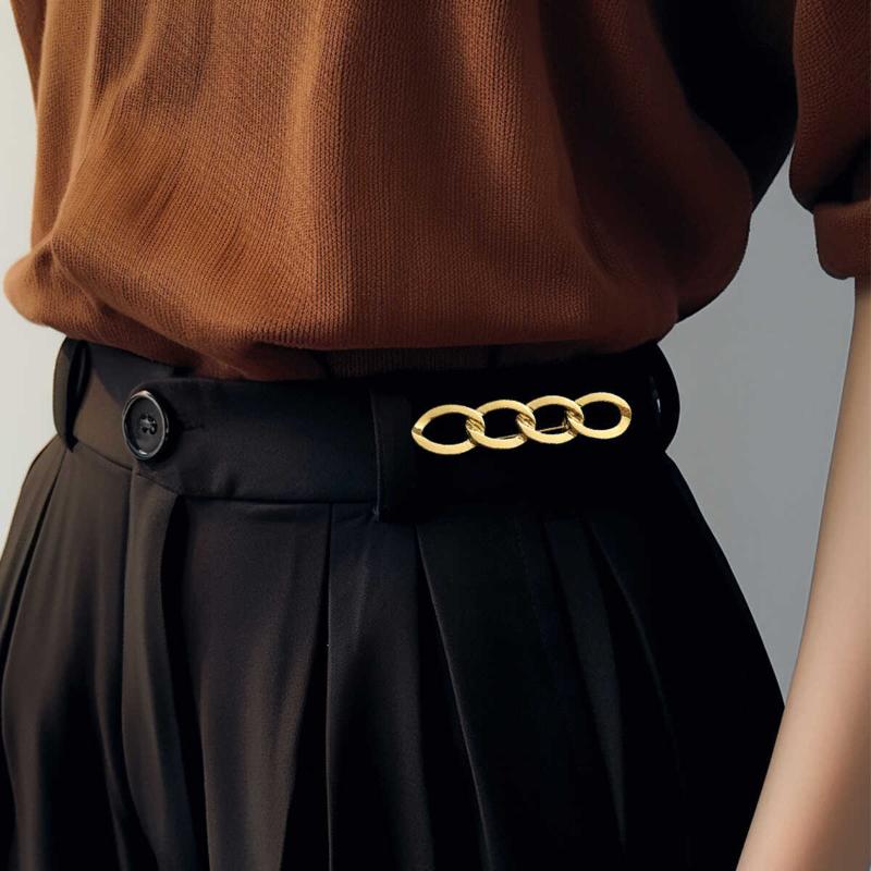 Waist Cinching Buckles for Jeans 3PCS Adjustable Alloy Fashion Reusable Waist Tightening Clips for Loose Pants Waist Fixing