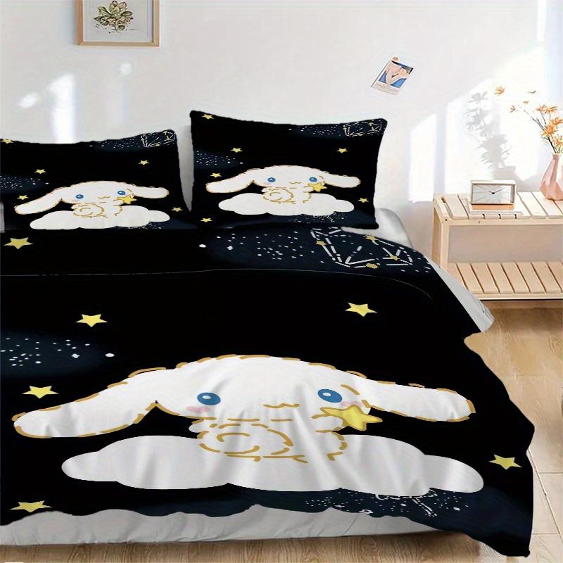 

3pcs Cinnamoroll Ideas Bedding Set - Includes Quilt Cover and Pillowcases, Suitable for All Seasons, Machine Washable - Ideal Gift for Famil 135x200cm
