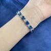 Luoxi Temple 2024 S925 Silver Blue Ice Flower Cut Simulated Diamond Bracelet