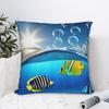 Frutiger Aero Fishies Square Pillow Cases Cushion Covers Awesome Zipper Decor Pillowcase for Seat 40x40cm