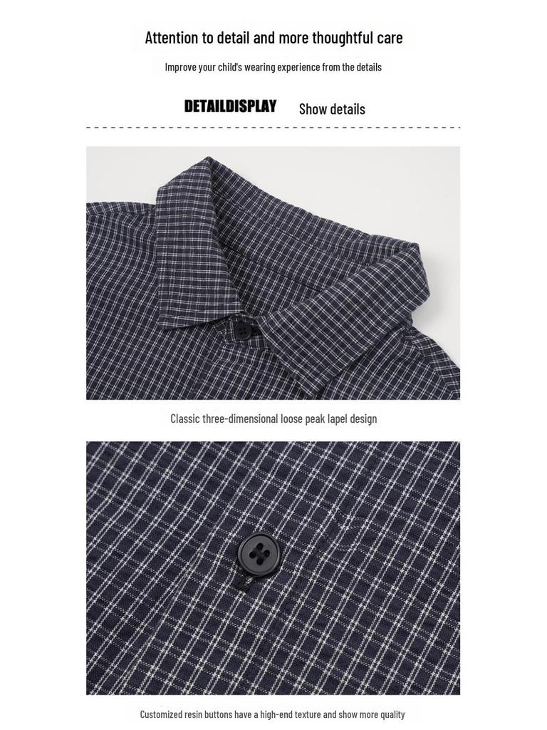 2025 Spring Retro Plaid Shirts for Boys and Girls