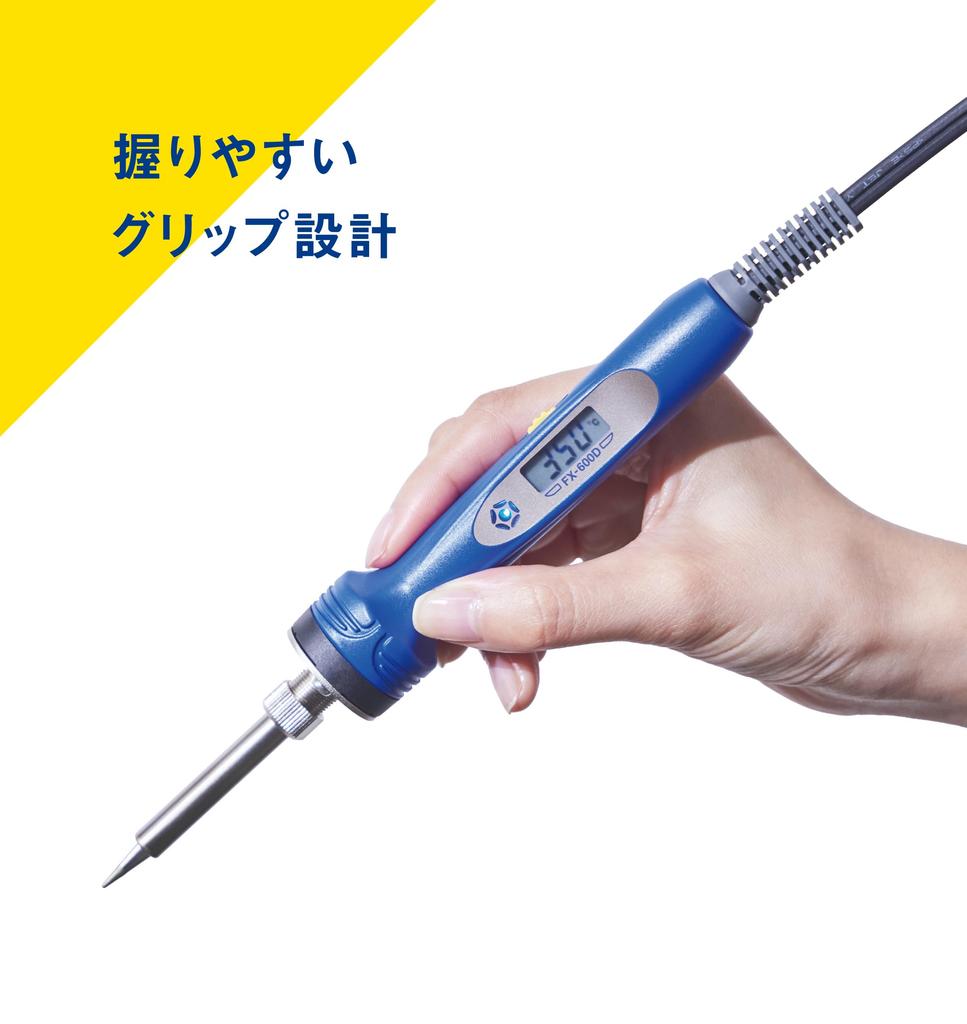 HAKKO Digital Temperature Control Soldering Temperature Range Flat Plug FX600D-813 Iron, 200-540°C,