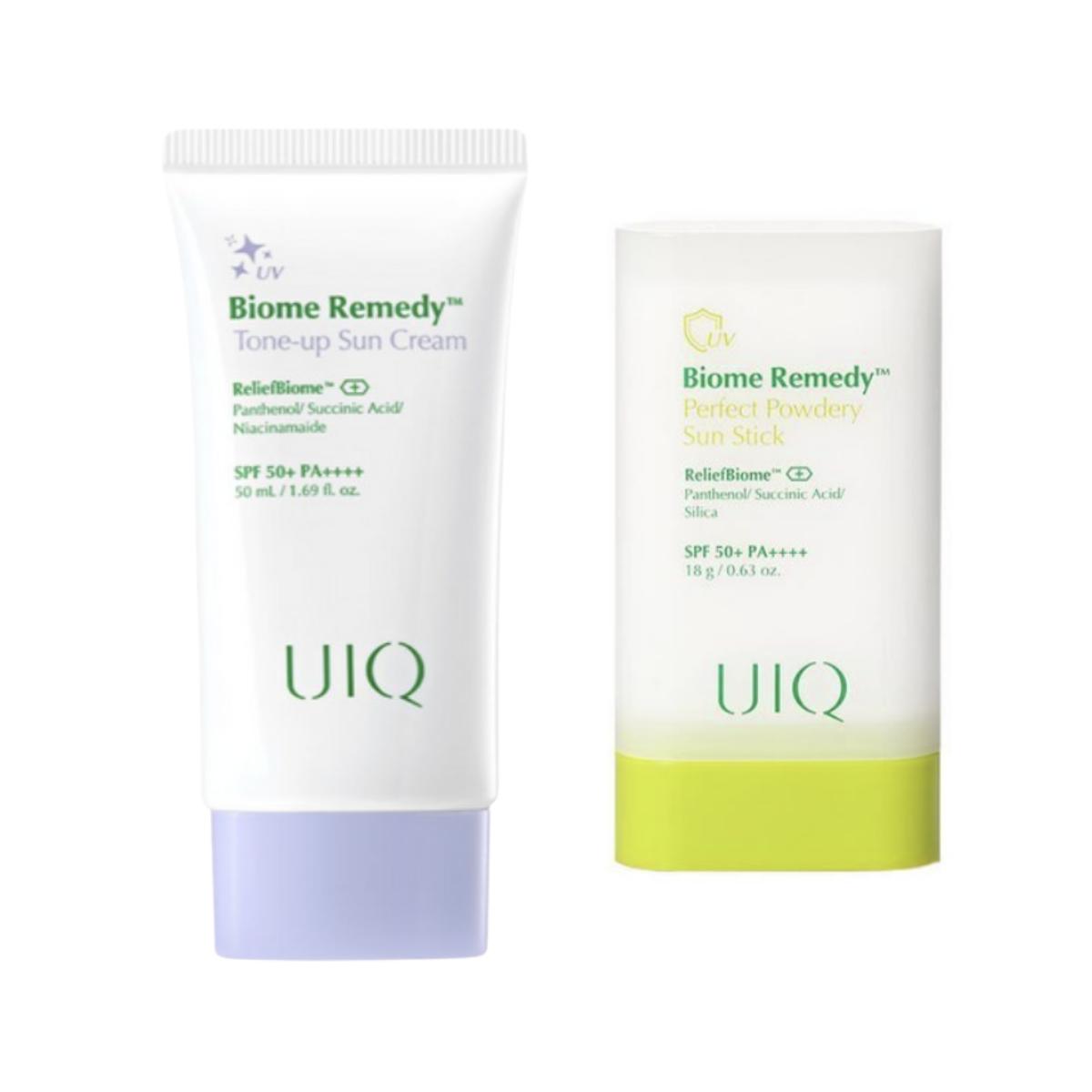 

[UIQ] Tone-Up Sun Cream SPF50+ PA++++ 50ml + Biome Remedy Perfect Powdery Sun Stick 18g