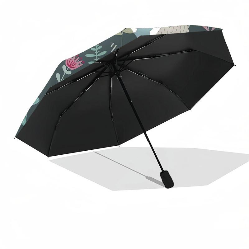 1pc Llama Floral Pattern Illustration Umbrella with Plastic Handle,Suitable for All Seasons Umbrellaptys26032