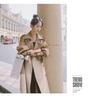 Women's High-End Color Block Trench Coat, Mid-Length, Autumn 2024 Collection