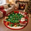 Tree Bell Christmas Rug Santa Claus Xmas Home Decor Holiday Decor Round Carpet Outdoor