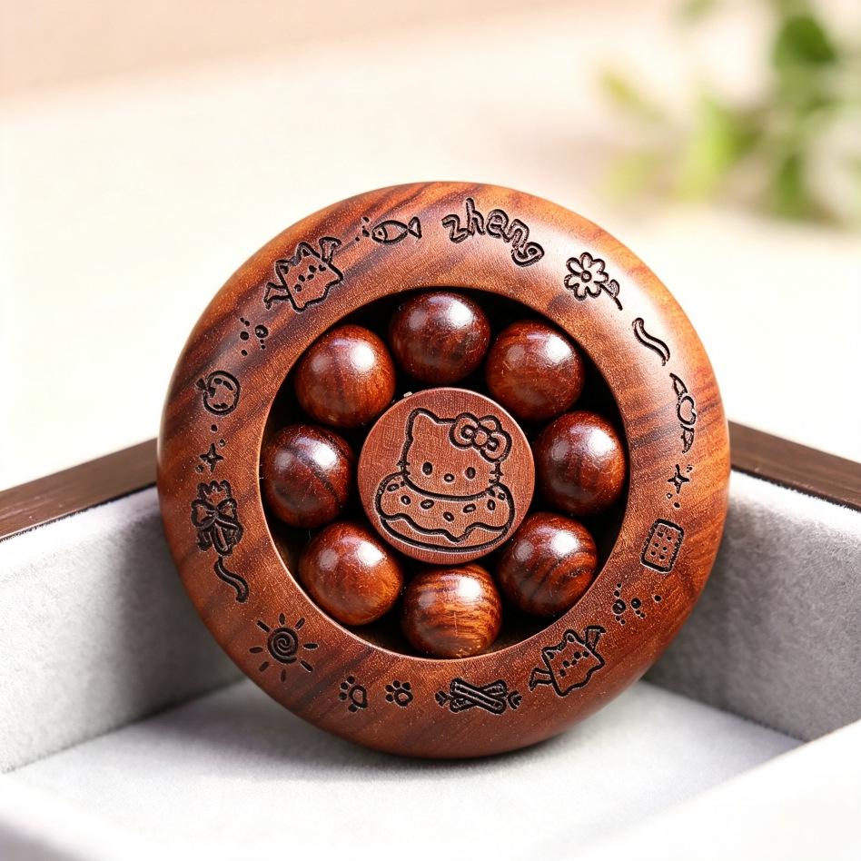Cliff Cypress Luxury Rosewood Decompression Gyro: Handheld Wind Fire Wheel for Relaxation and Luck