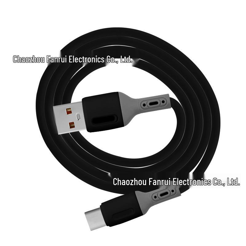 Liquid TPE Imitation Silicone Data Cable for Fast Charging - Compatible with Apple, Android, Huawei, Type-C, and Xiaomi Mobile Phones.