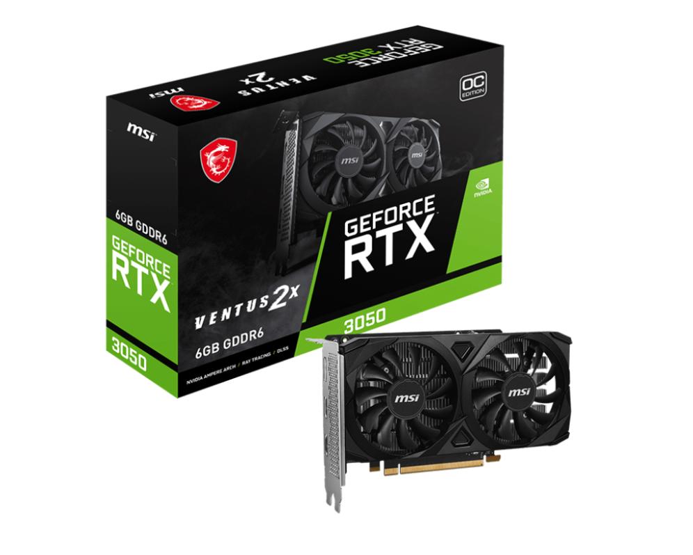 MSI GeForce RTX 3050 Graphics Card 6GB GDDR6 Black