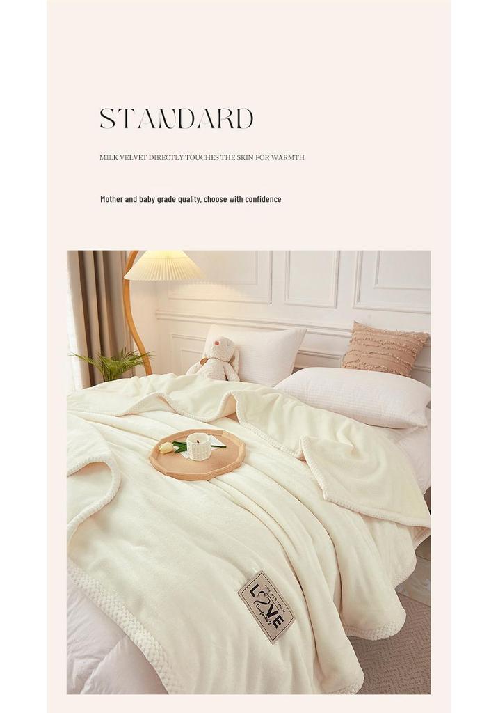 Solid Color Thickened Fleece Blanket – Cozy, Warm, and Perfect for Office Naps and Seasonal Gifts