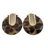 Niche Unique Design Leopard Print Circle Ear Buckle Fashionable Light Luxury High-End Earrings Exaggerated Atmosphere Earrings Women