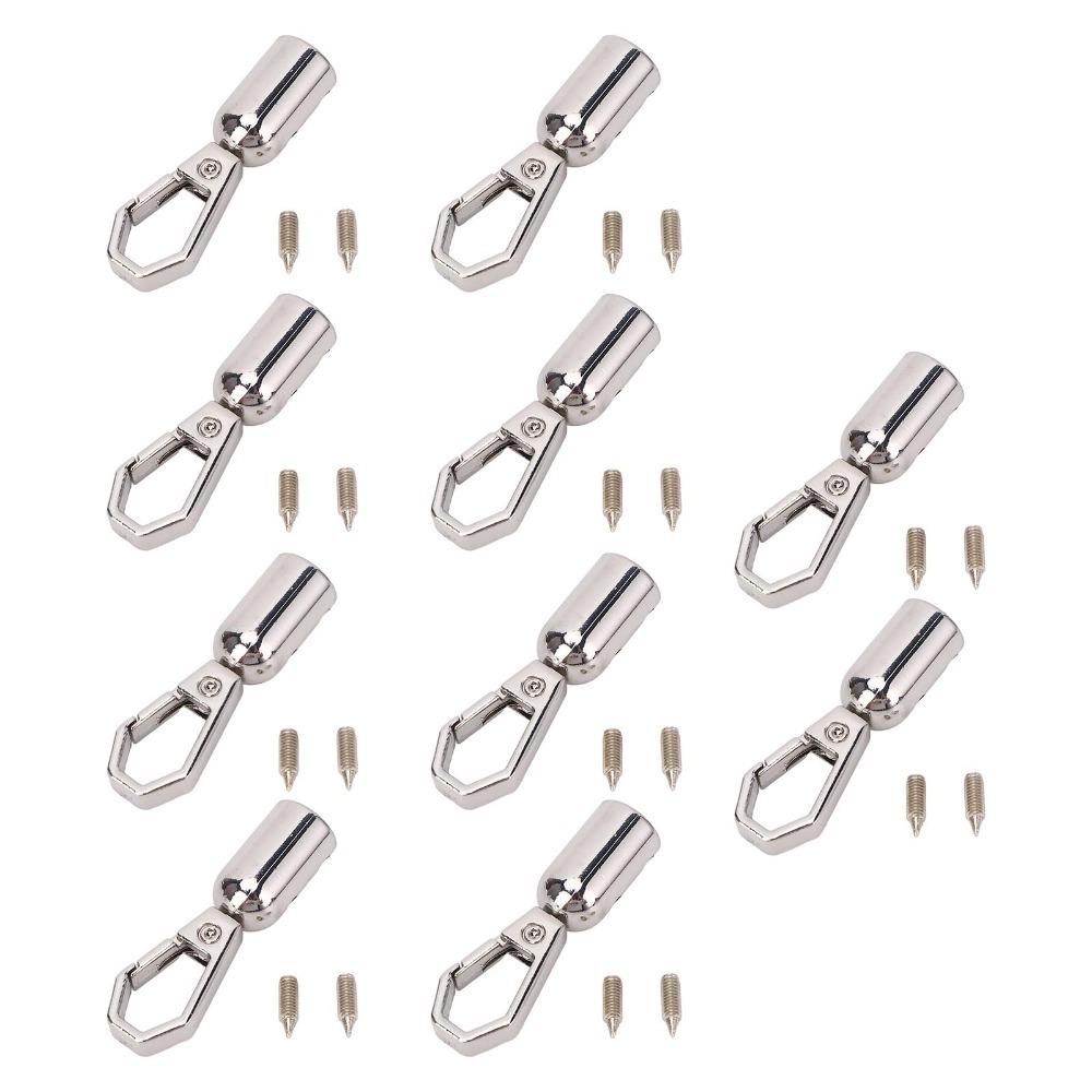 

10pcs Buckle Zinc Alloy Rope End Snap Hook With Screws 4 Colors Hanging Bell Snap 8mm Hole Snap Hook Fastener Clothing Accessory серебряный