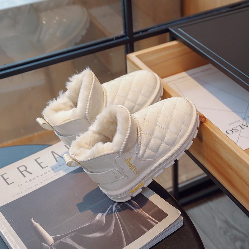 

Winter Plus Velvet Thickened Children s Warm Cotton Shoes for Boys and Girls Waterproof and Comfortable Soft Bottom Short Boots 26