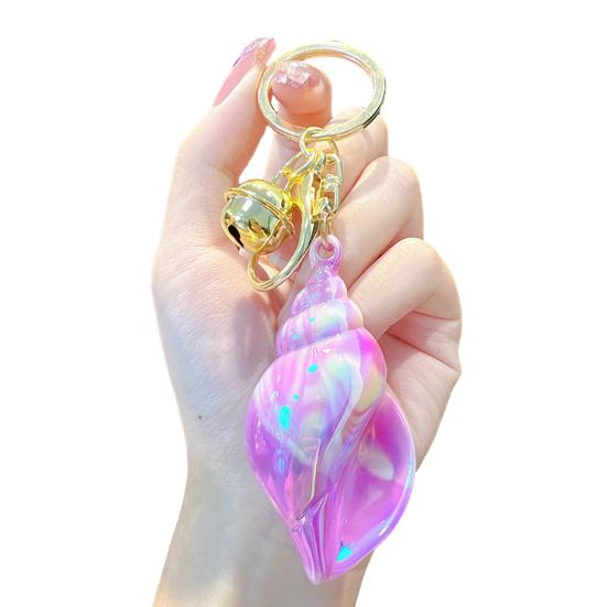 Keychain Charm Electroplating Colorful Acrylic Conch Keychain Pendant Girl Bag Backpack Pendant Decorative Accessory