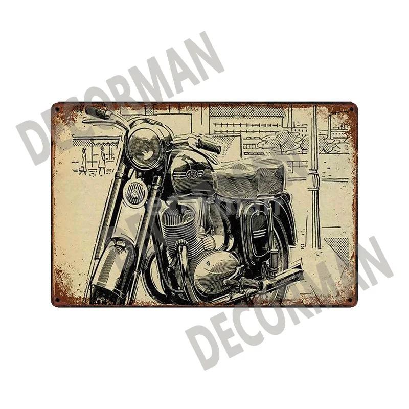 [ DecorMan]  JAWA BSA Motor Kovové Znamení Plakáty Vintage Malba Vlastní Klubová Dekorace LTA-1704 vintage dekor