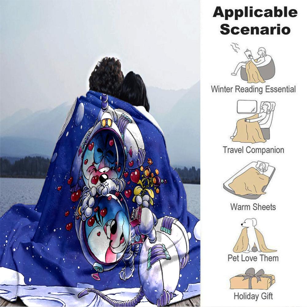 Space Adventure Friends Blanket Soft Throw Blanket For Home Bedroom Bed Sofa Travel Office Solid Christmas Blanket