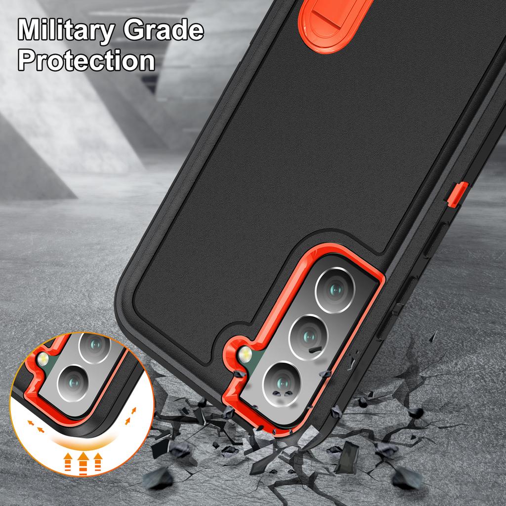 For Samsung Galaxy S22 5G Case Case Kickstand Phone Cover PC + Silicone + EVA 3-in-1 Design