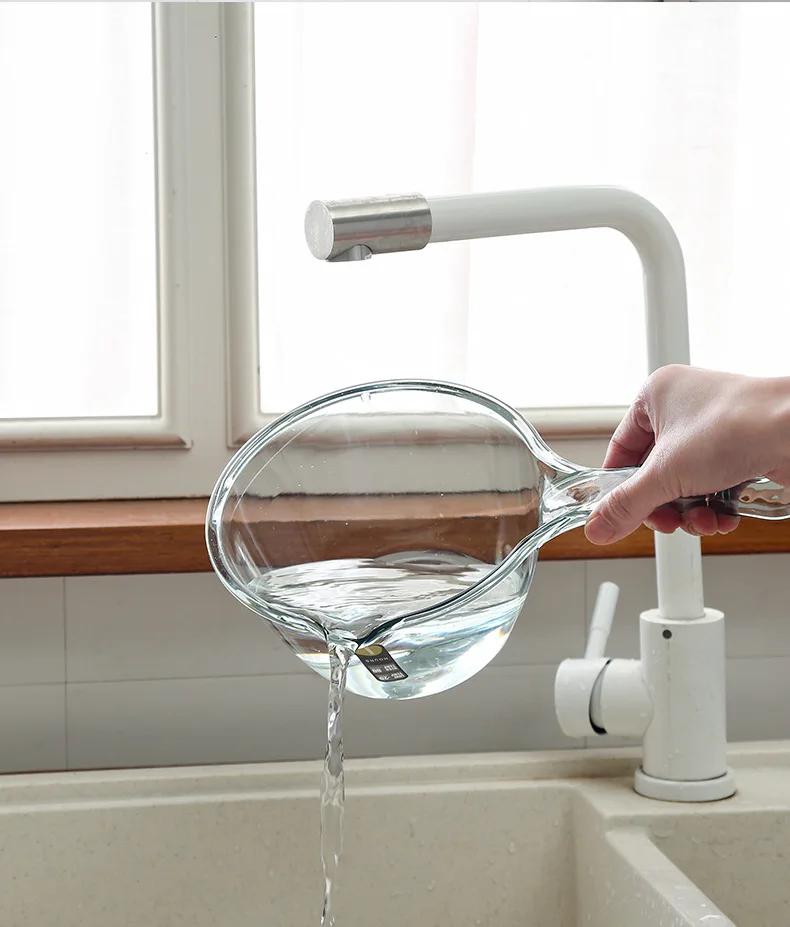 MOONBIFFY New1pc Plastic Water Scoops Children Baby Bath Scoop Washing Hair Tool Thick Long Handle Cooking Kitchen Tools Gadgets