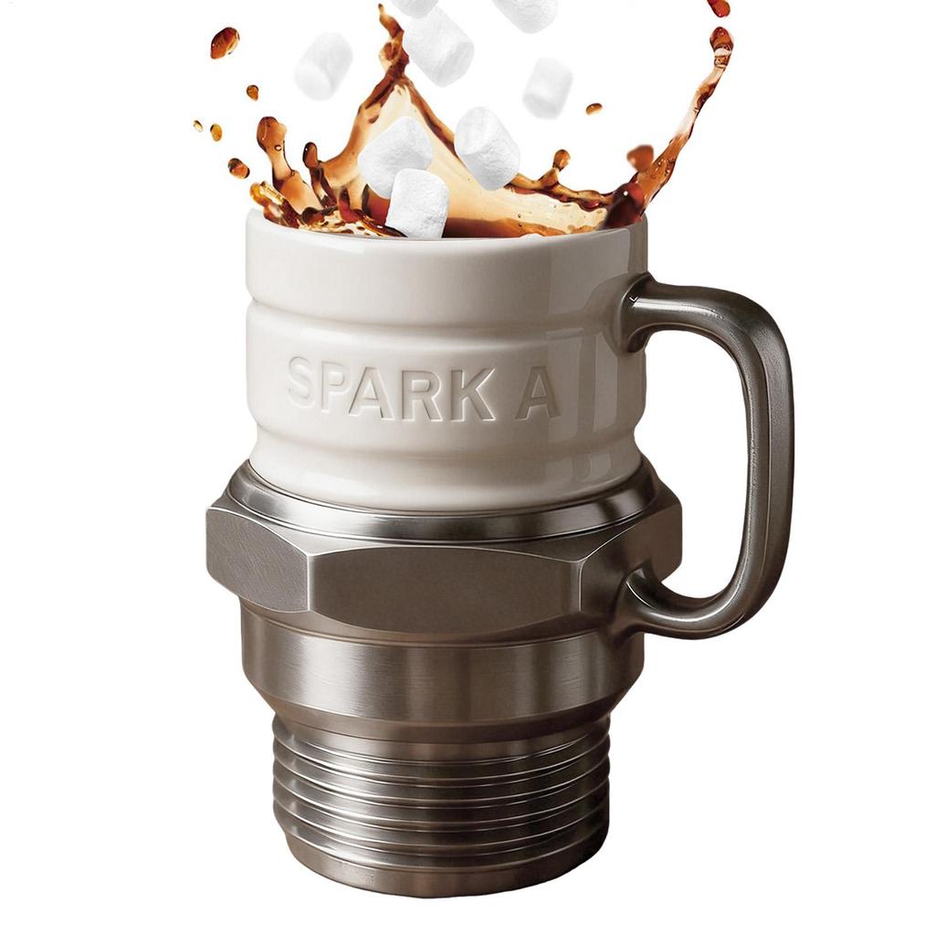 Tea Mugs Drinkware Novelty Creative Sparkplug Coffee Mug for Gearheads Car Enthusiasts Bar Birthday Christmas Office Home