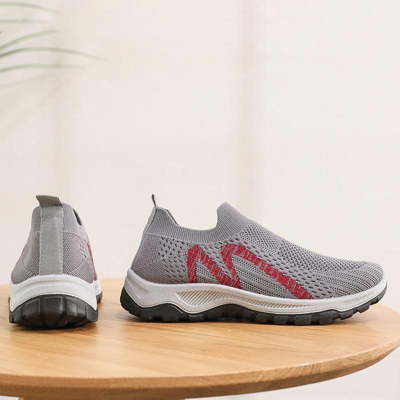 Women's shoes spring and autumn fly-woven mesh breathable soft-soled women's shoes one-pedal women's casual shoes