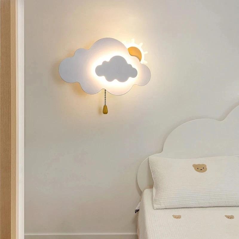 Aplică Dormitor Copii Soare Nor Noapte LED Modern Minimalist Cameră Bebeluș Băiat Fetă Decor Noptiera