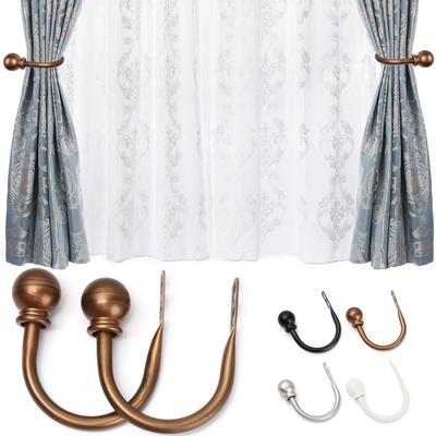 2 Piezas Duraderas Simples Sostener Brazos con Borlas Ganchos Forma U Metal Sujeta-Corbata Soporte de Bucle para Cortina