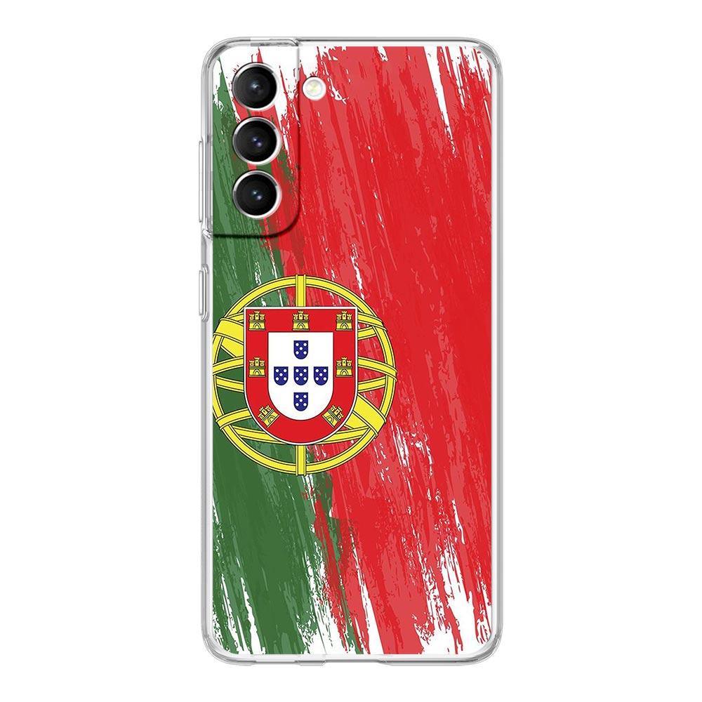Portugal Flag Soccer 7 Phone Case For Samsung Galaxy S22 5G S20 Ultra S21 FE 5G S10E S9 S8 S10 Plus Note 20 10 Soft Clear Cover