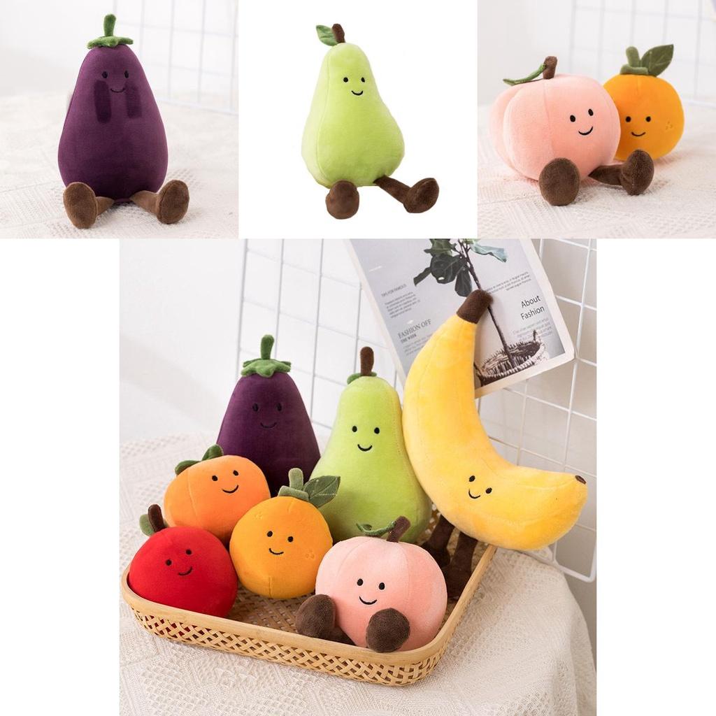 Adorable Fruit Party Plushies For Kids- Banana, Eggplant, Peach, And Pear Options!