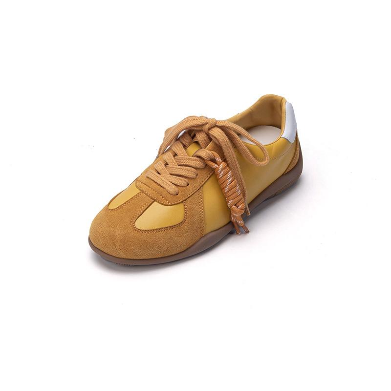 

Узел шнуровка цветовая гамма круглый носок толстая подошва увеличивающие рост женская мода универсальные повседневные кеды женские 40 жёлтый